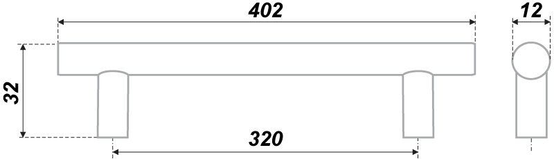 BRD RR002SC.5 ручка-рейлинг 320 мм матовый хром SALE