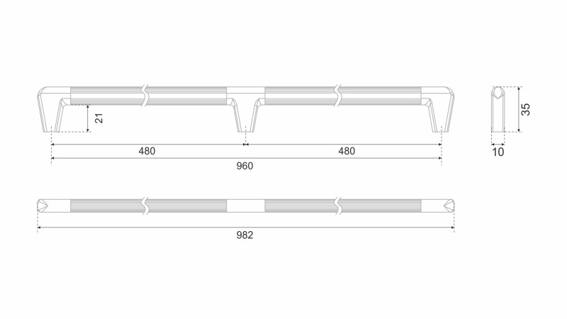 BRD RS102BSN.5/960 ручка-скоба 960 мм ПРОФИТ атласный сатиновый никель (заказ)