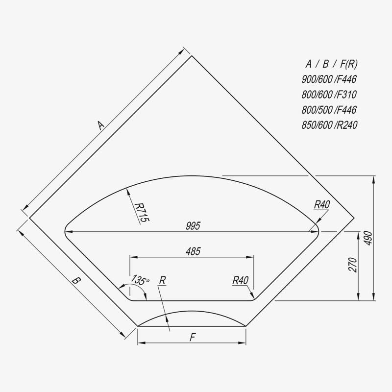 Мойка Dr. Gans Габи 1015 трапеция черный (заказ)