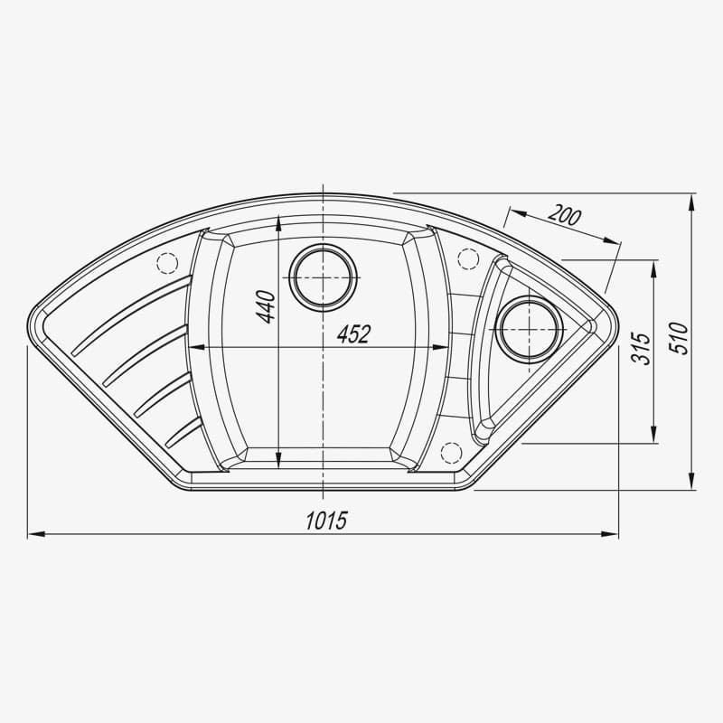 Мойка Dr. Gans Габи 1015 трапеция черный (заказ)