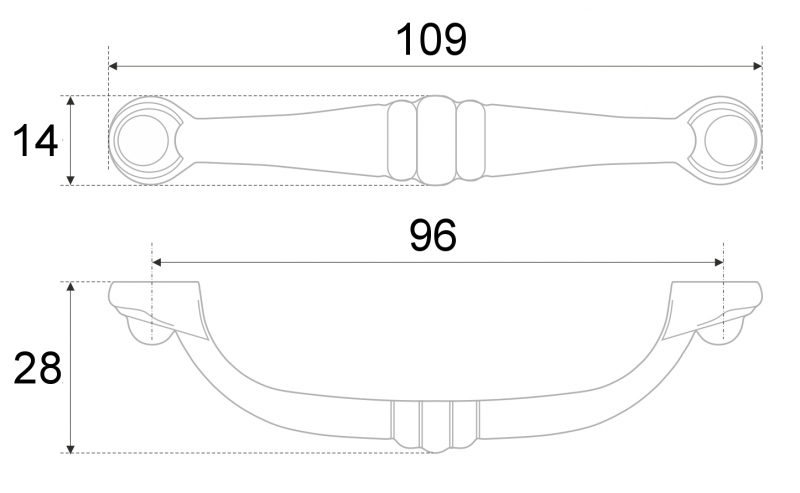 BRD RS081BAZ.3 ручка-скоба 96мм BARSA черненый старинный цинк (заказ)