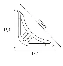 KORNER мини-бортик для столешниц 15*15*3000мм, LB-15 Этория 50  (углы 6014)