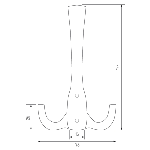 Крючок HKS.R20.3h.BLCK, 3-х рожковый черный