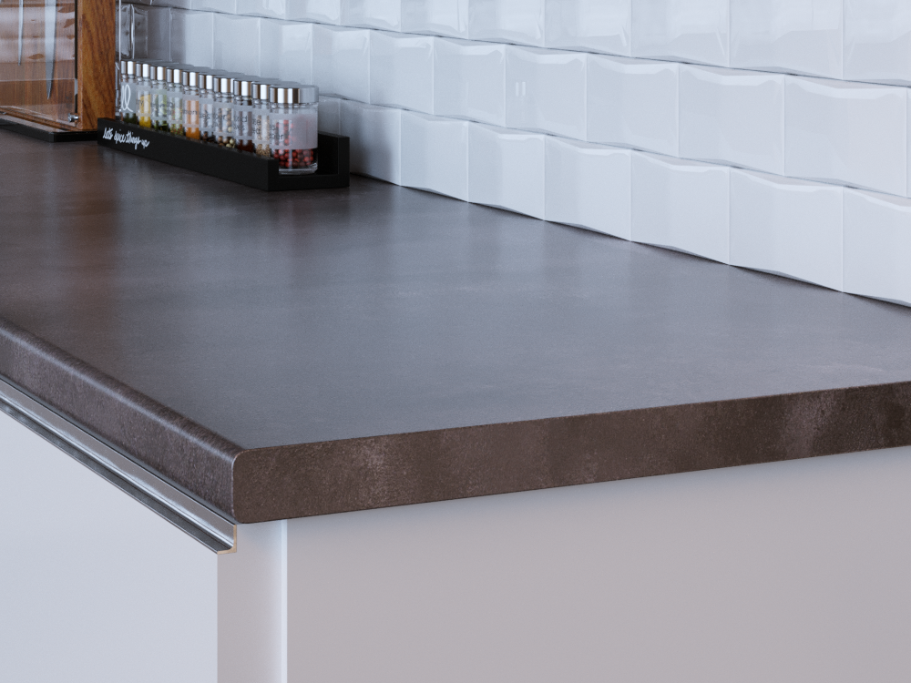 Столешница КЕДР МК 3000*600*38мм 2 группа - Черный детройт 5016/Pt (заказная)