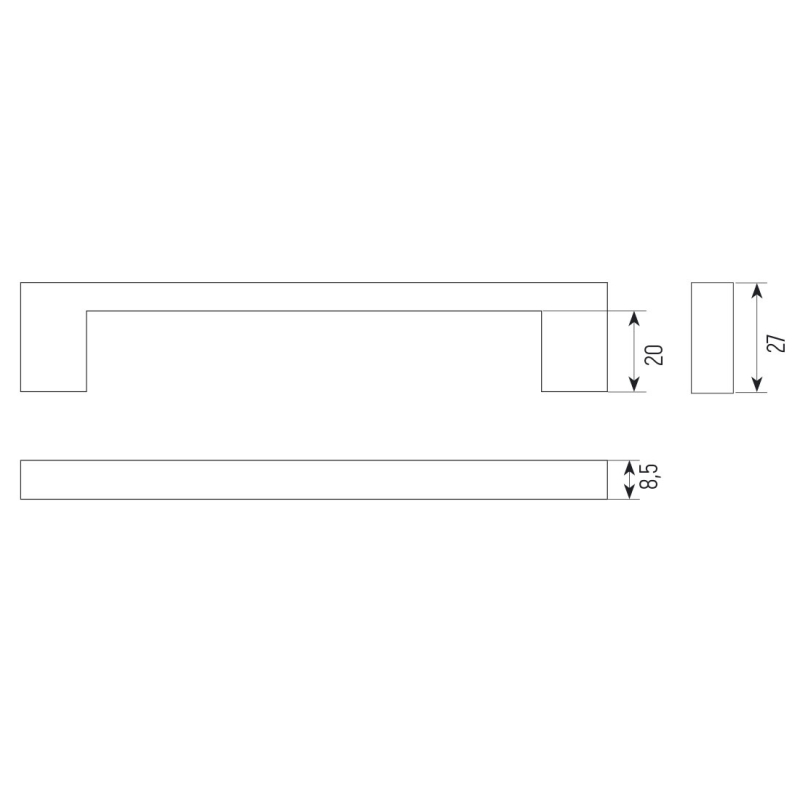 SETE ручка-скоба 128 мм  матовый хром SALE