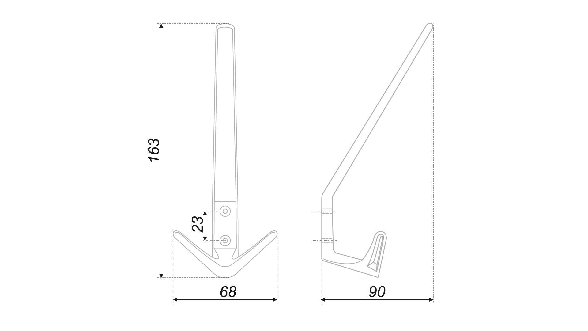 BRD K305.05SC.3 Крючок HORNY  3-х рожковый матовый хром (заказ)