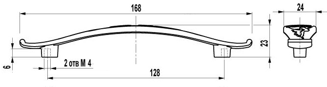 ВЛ FS-122 ручка скоба 128 мм Cr глянцевый/эмаль фарфор 9001/эмаль алый 363 SALE