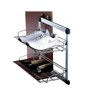 STREAM стойка выдвижная для обуви, б/кр, 2-х ур., алюмин./хром, 290*460*520 (заказ)