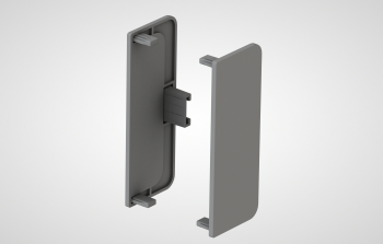 МФС Комплект закрытых заглушек для C-образного профиля (2шт.) серый №13 SALE (стоп-лист)