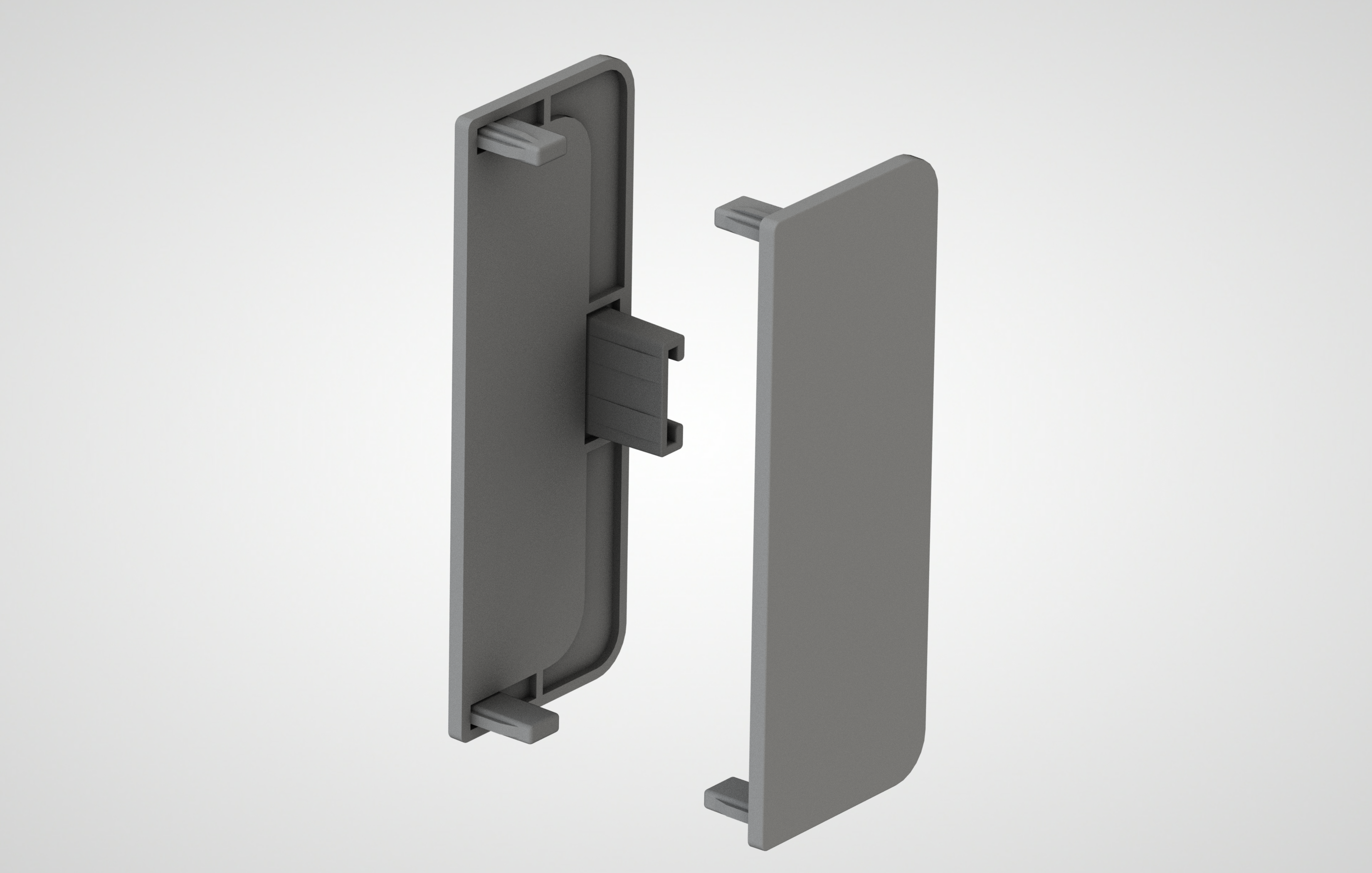 МФС Комплект закрытых заглушек для C-образного профиля (2шт.) серый №13 SALE (стоп-лист)