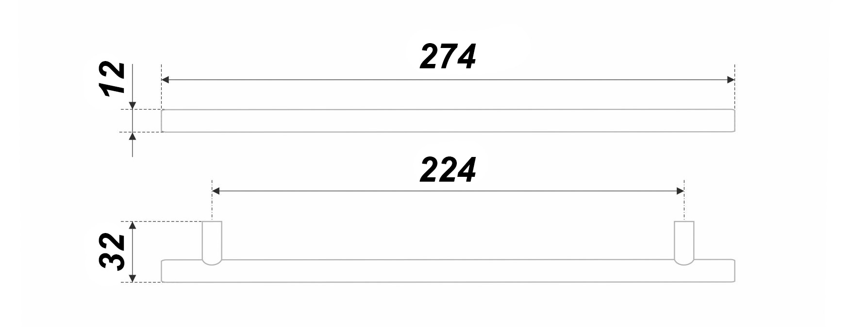BRD RR007SST.5/224 ручка-рейлинг 224 мм AGENT нержавеющая сталь