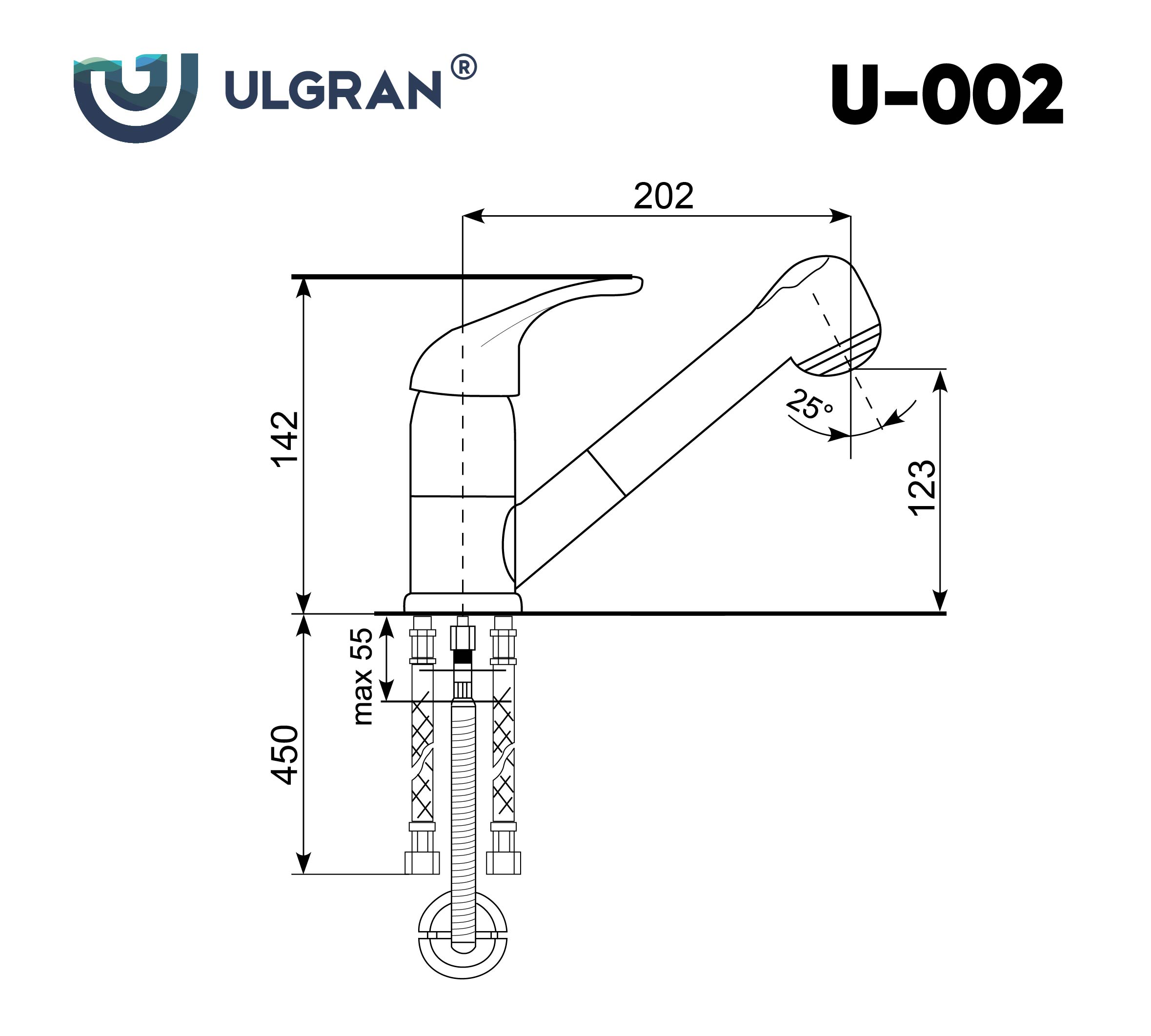 Смеситель ULGRAN U 002 (331)   белый