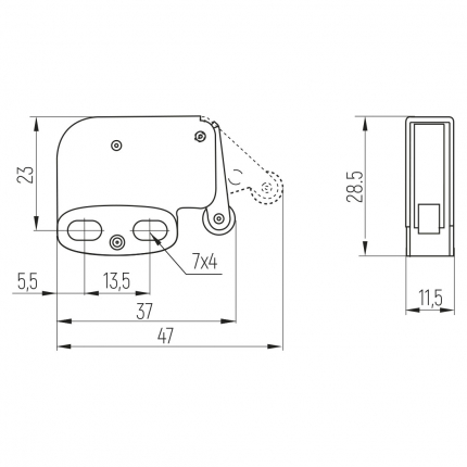 SETE Отбойник механический с защелкой SALE