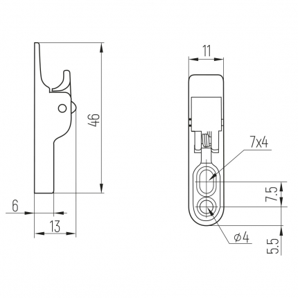 SETE Отбойник механический с защелкой SALE