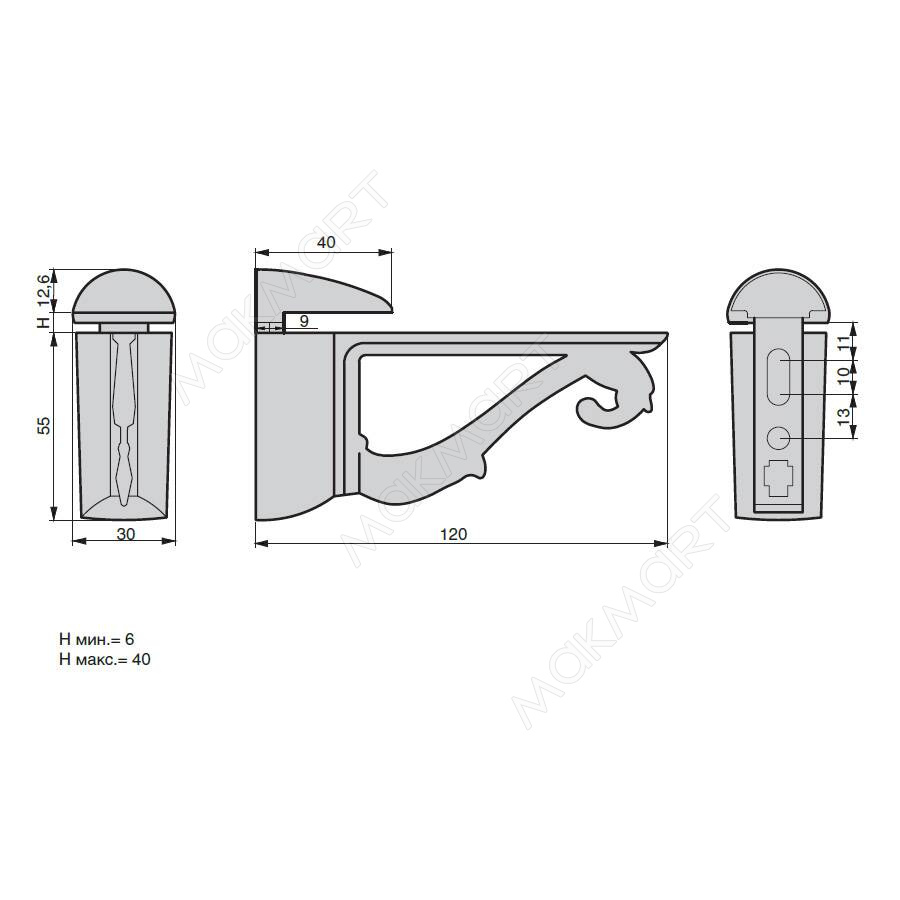 Менсолодержатель пеликан классический, отделка бронза, комплект 2 штуки SALE