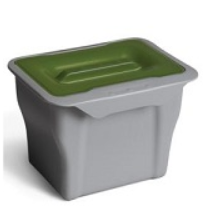 Контейнер (5л), пластик серый с зелёной крышкой 6.557.GS (стоп-лист)