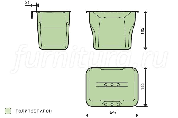 Контейнер (5л), пластик кварц серый с крышкой, 557.GR (заказ)