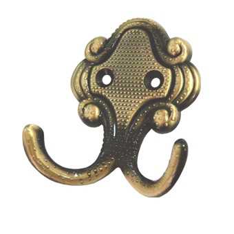 BRD K210AB.6 Крючок фигурный 2-х рожковый бронза (заказ)