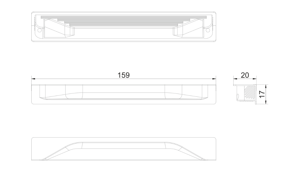 BRD RT021W.1 ручка торцевая 160мм ADAM Белый (заказ)