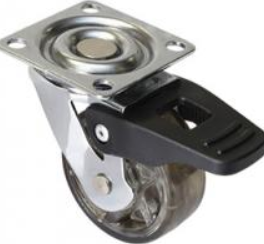 Опоры колесные на площадке d 50 прозрачная (стопор) SALE