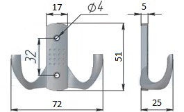 Крючок Fake diamonds  2-х рожковый хром