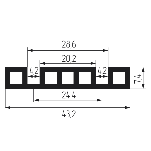 Направляющая сдвоенная белая 2м SALE