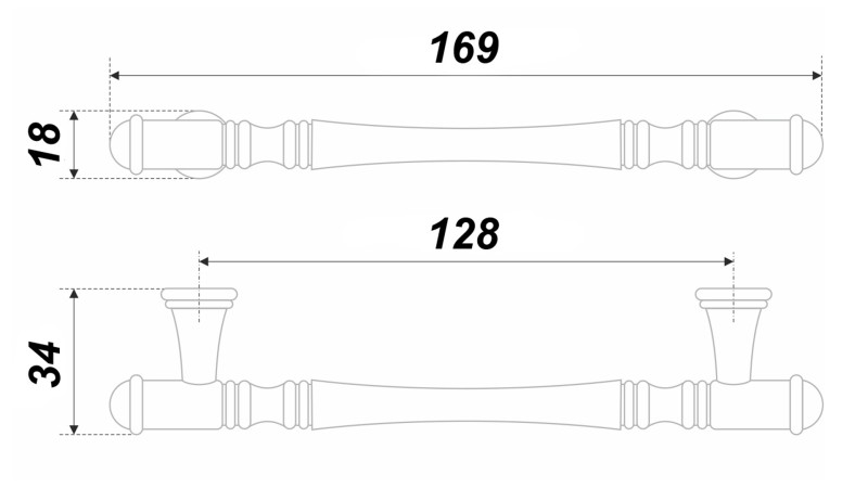 BRD RS312Br.4/128 ручка скоба 128мм КАПЕЛЛА коричневый