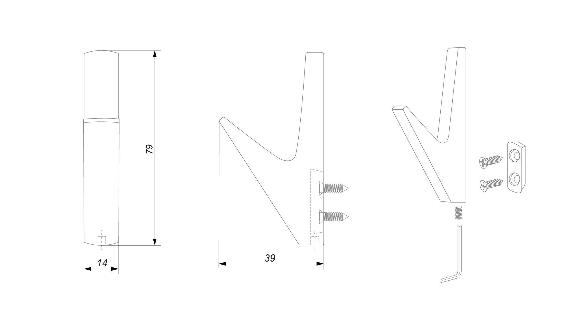 BRD K106CP.13 Крючок SINUS однорожковый Хром полированный (заказ)