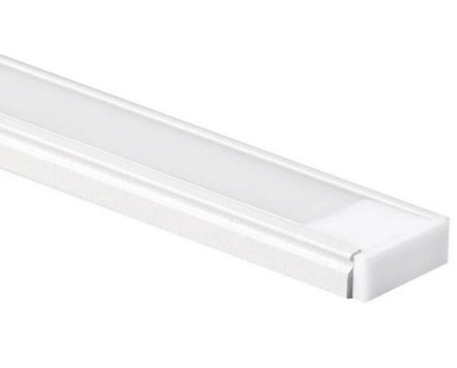 Профиль накл. под светод. ленту + рас-тель белый + 2 загл. + 3 креп., 2000*15,2*6мм, белый