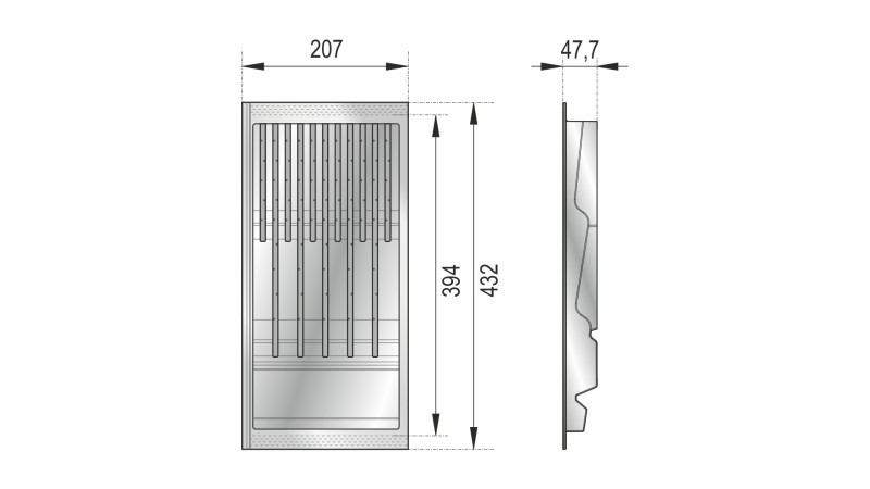 BRD Блок для ножей PC15/GRPH/206x430 графит