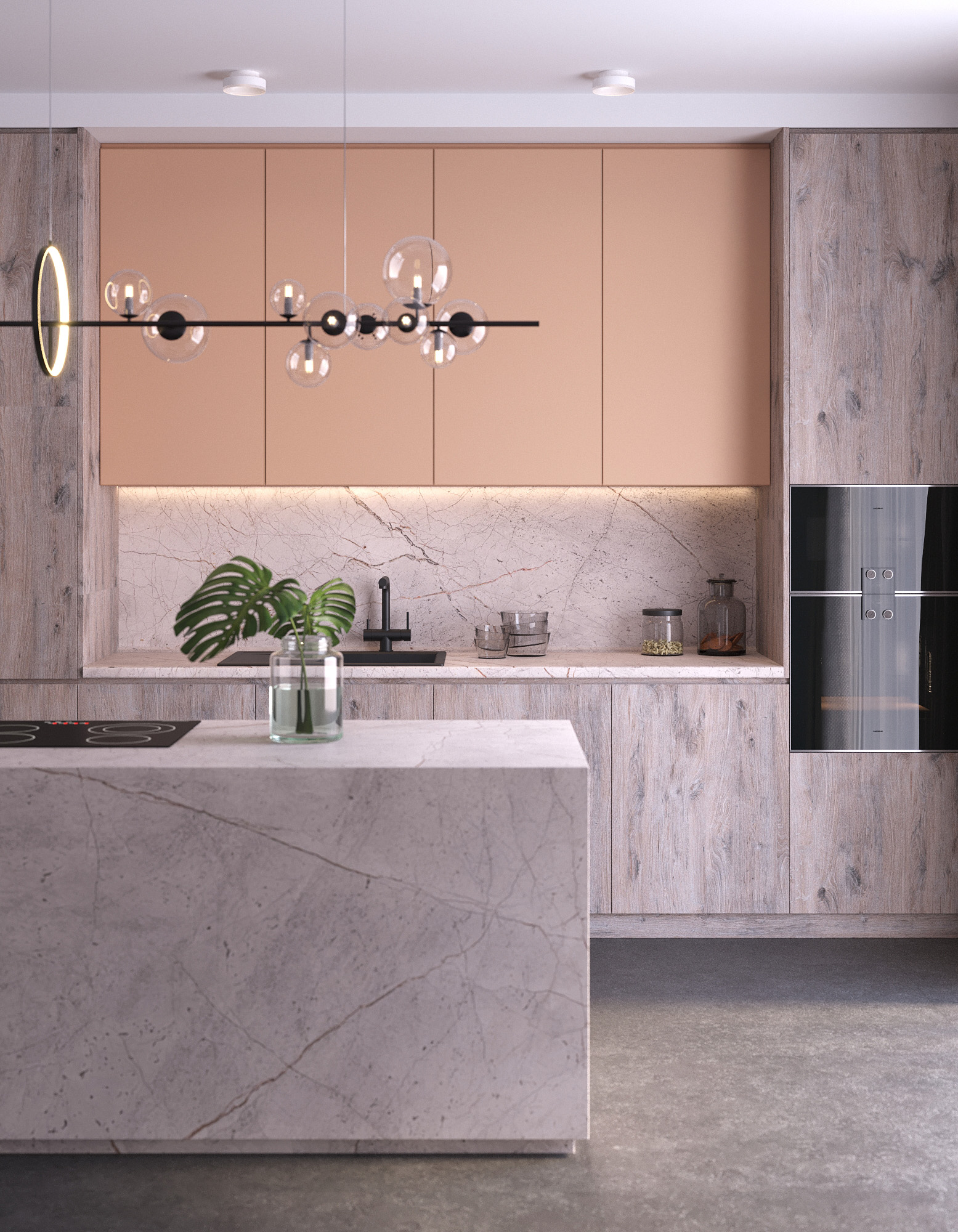 Столешница СЛОТЕКС 4150*600*40мм К3 - Мрамор Астана (Marble Astana) 8253 (заказная)