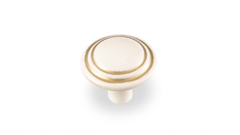 ВЛ FB-060 ручка-кнопка серебро прованс/9003 белый матовый