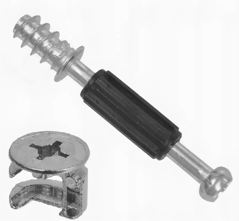 Эксцентрик для плит с ПЛАСТИК до 16 мм + болт саморез 15 мм