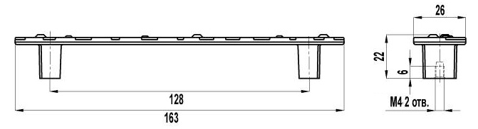 ВЛ FS-112 ручка скоба 128 мм хром глянцевый/кристалл SALE