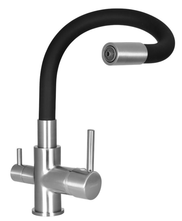 Смеситель для кухни с подводкой для питьевой воды WISENT черный/сатин W4255A-2