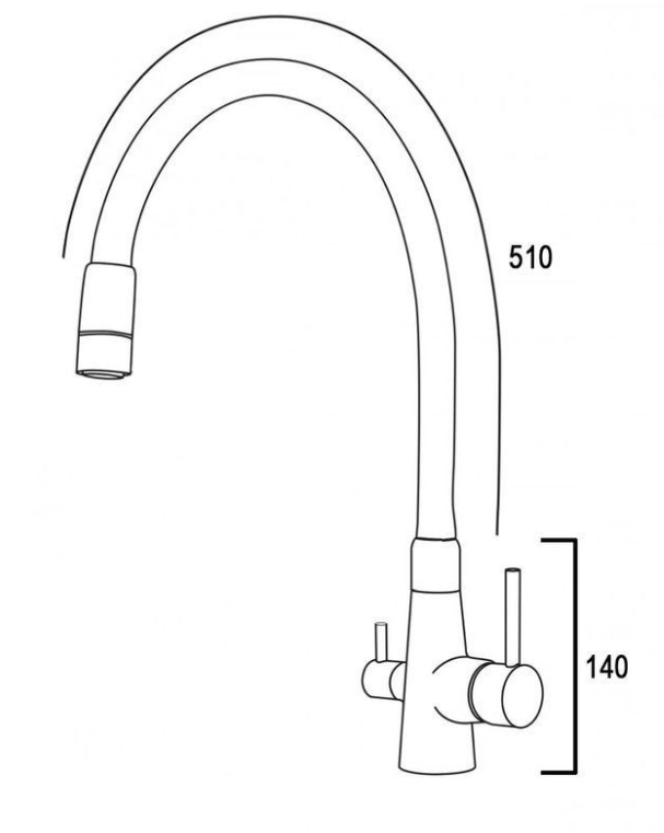 Смеситель для кухни с подводкой для питьевой воды WISENT черный/сатин W4255A-2