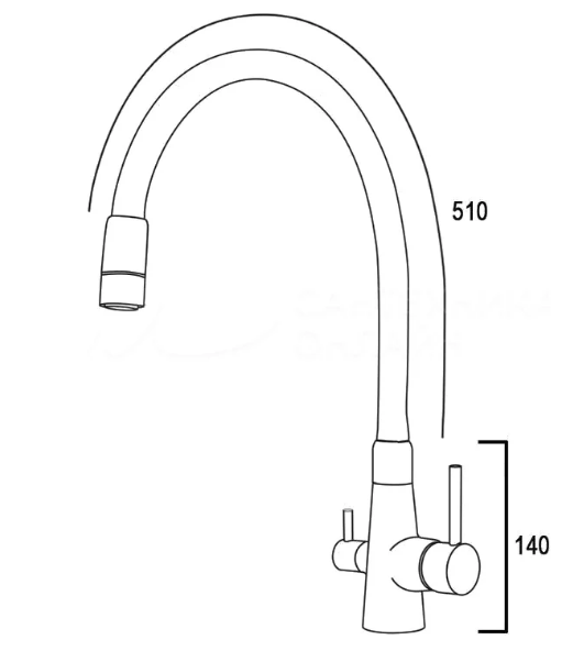 Смеситель для кухни с подводкой для питьевой воды WISENT черный/сатин W4255A-2