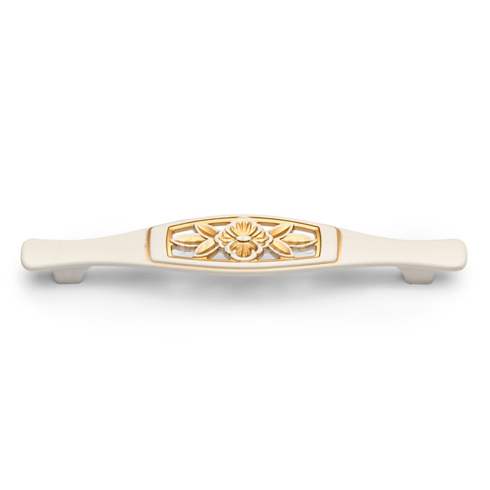 ВЛ FS-129 ручка скоба 128 мм золото прованс/1013 жемчужно-белый матовый (в стопе)