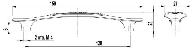 ВЛ FS-129 ручка скоба 128 мм золото прованс/1013 жемчужно-белый матовый (в стопе)