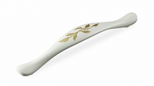 ВЛ FS-129 ручка скоба 128 мм золото прованс/1013 жемчужно-белый матовый (в стопе)