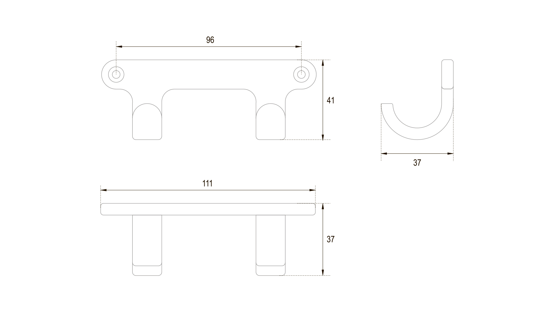 BRD K220BSN.2 Крючок TWIN 2-х рожковый Атласный сатиновый никель (заказ)