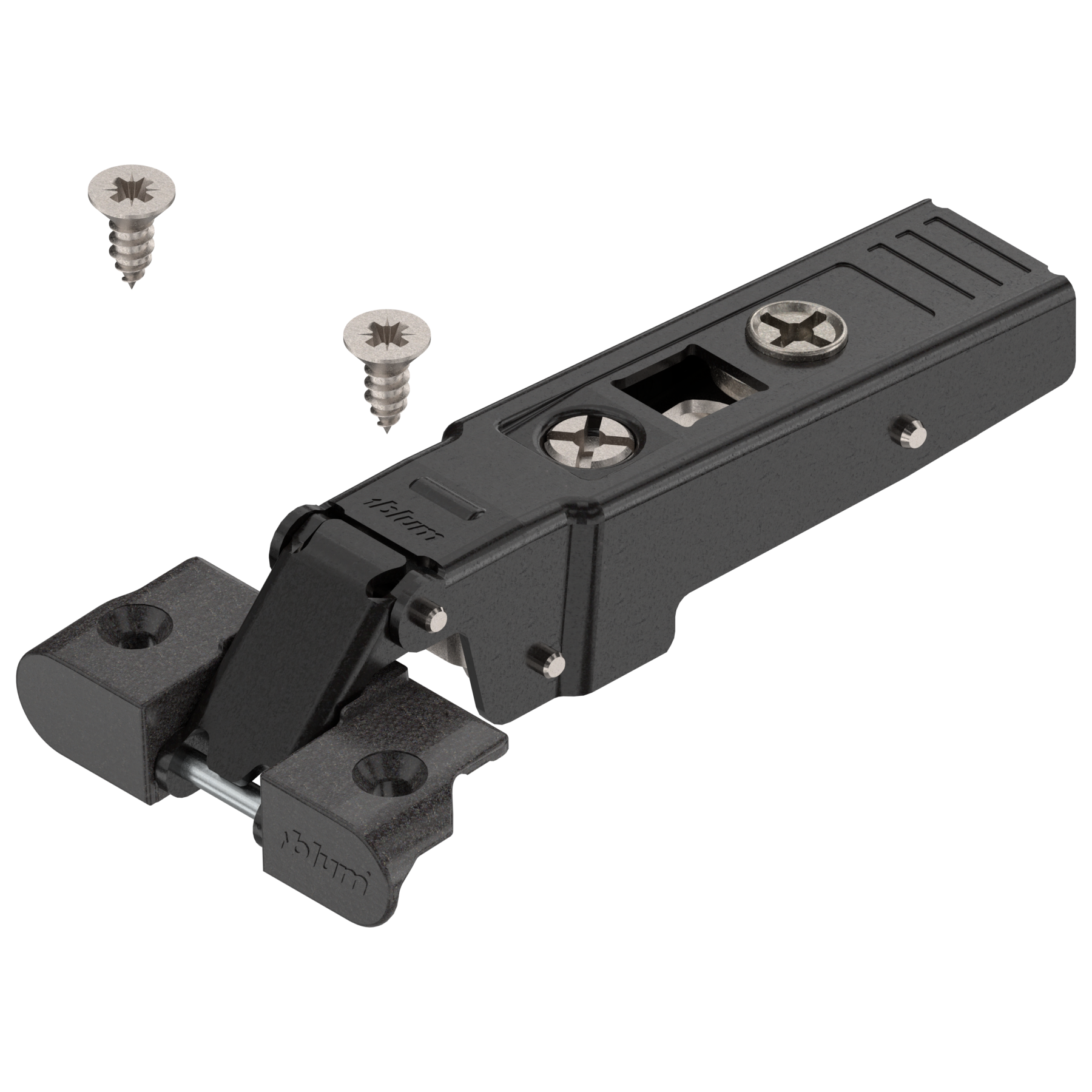 BLUM петля накладная 71T950A CLIP top, с пружиной  для алюм. рамок 95гр. черный оникс (проф.831,832)