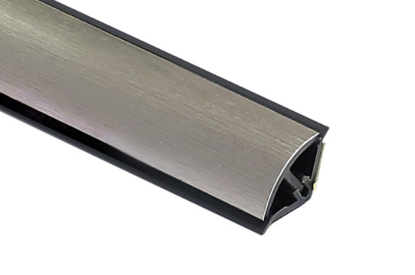 Мини-бортик DC.083Q самоклеящийся овальный, отделка нержавеющая сталь, L=5м (заказ)