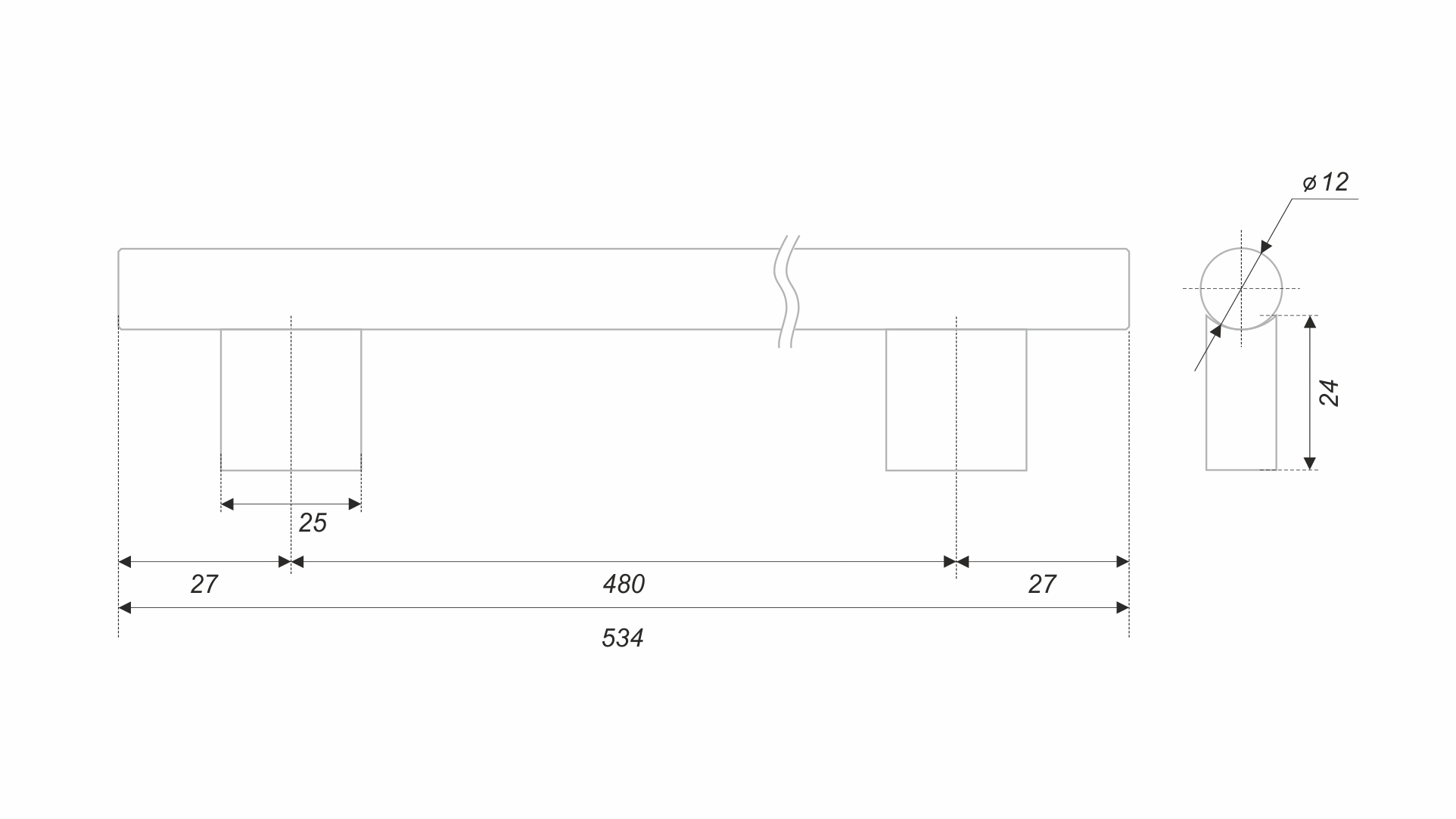 BRD RS325MBSG.5/480 ручка-скоба 480 мм AL ROCK золото матовое