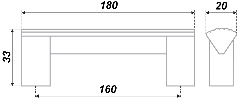 BRD RS050AL.16 ручка-скоба 160 мм алюминий (снято)