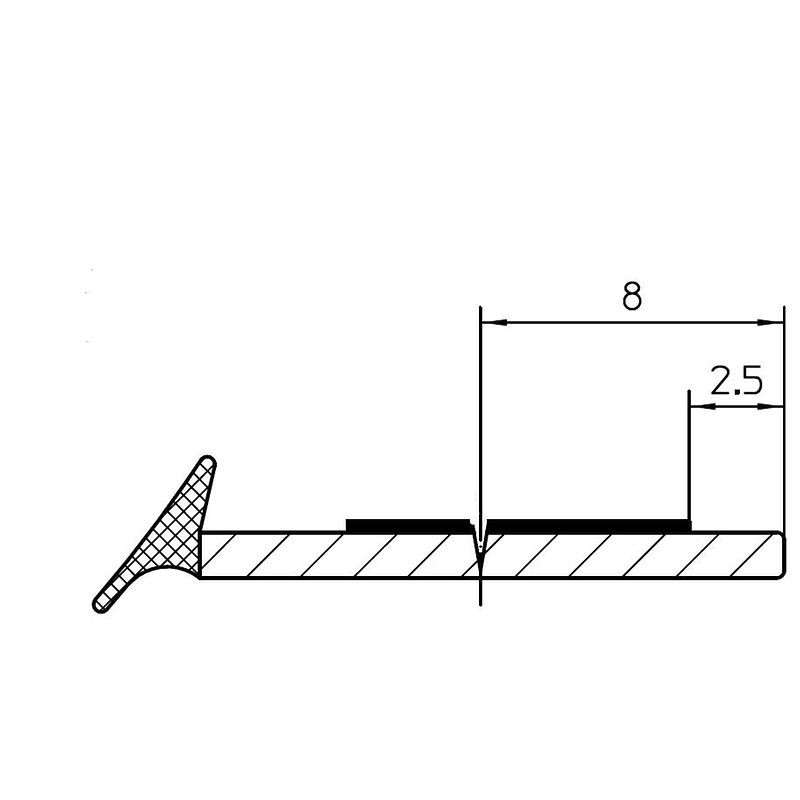 плинтус Rehau RAUWALON Simple Line (уплотнитель) черный, 5м (в стоп-листе)