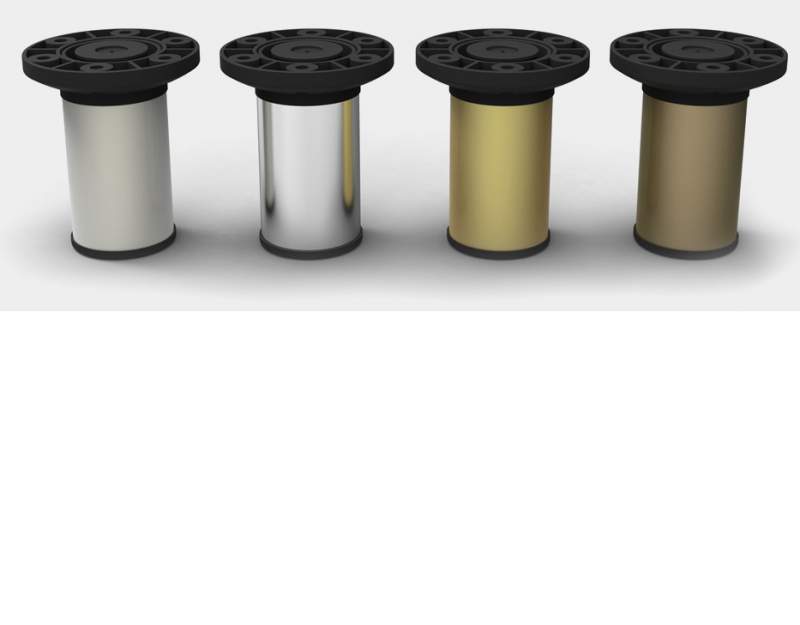 Опоры регулируемые с пластиковым креплением h 100 d 50 хром