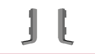 Фурнитекс G-line CN заглушка "L" ОТКРЫТАЯ, черный, 2шт