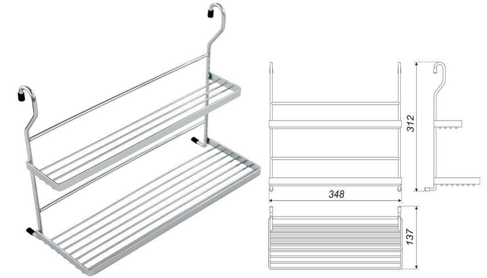 BRD Двухъярусная навесная полка SRK203/CP (снято) (стоп-лист)