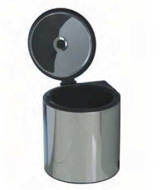 Ведро для мусора (13 л), пластик черный + сталь нержавеющая, 272.NE SALE